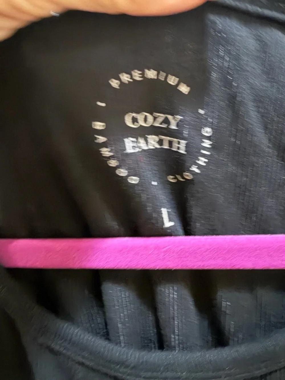 Cozy Earth Black Bamboo Tee Relaxed Luxury Loungewear Shirt Size L - Picture 3 of 3